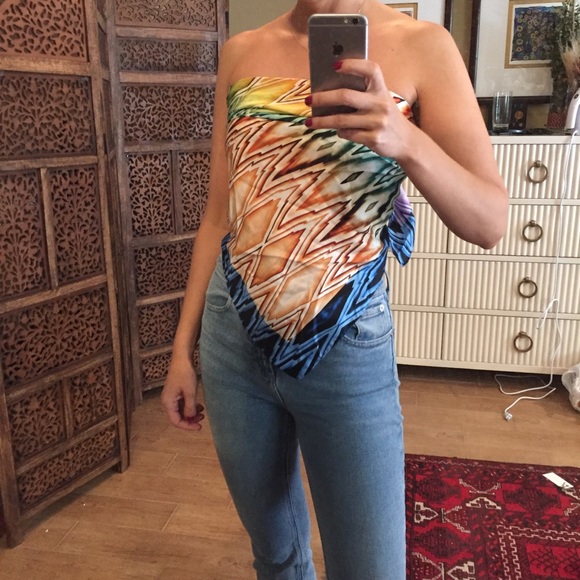 NEW NWT Auth Silk Missoni Scarf Handkerchief Top - Picture 6 of 6